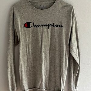 Champion Gray Long Sleeve Shirt Size M
